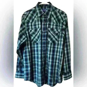 Pendleton Frontier Western Shirt Pearl Snap Up Long Sleeve Men's Medium